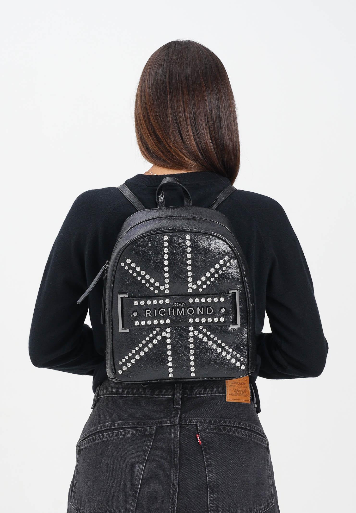 RICHMOND Zaino nero da donna con borchie e logo RWA25231ZA BL RICHMOND 