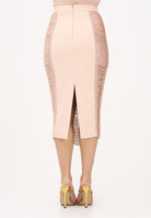 ELISABETTA FRANCHI Gonna midi nude da donna con frange GO18163E2 EA1 ELISABETTA FRANCHI 
