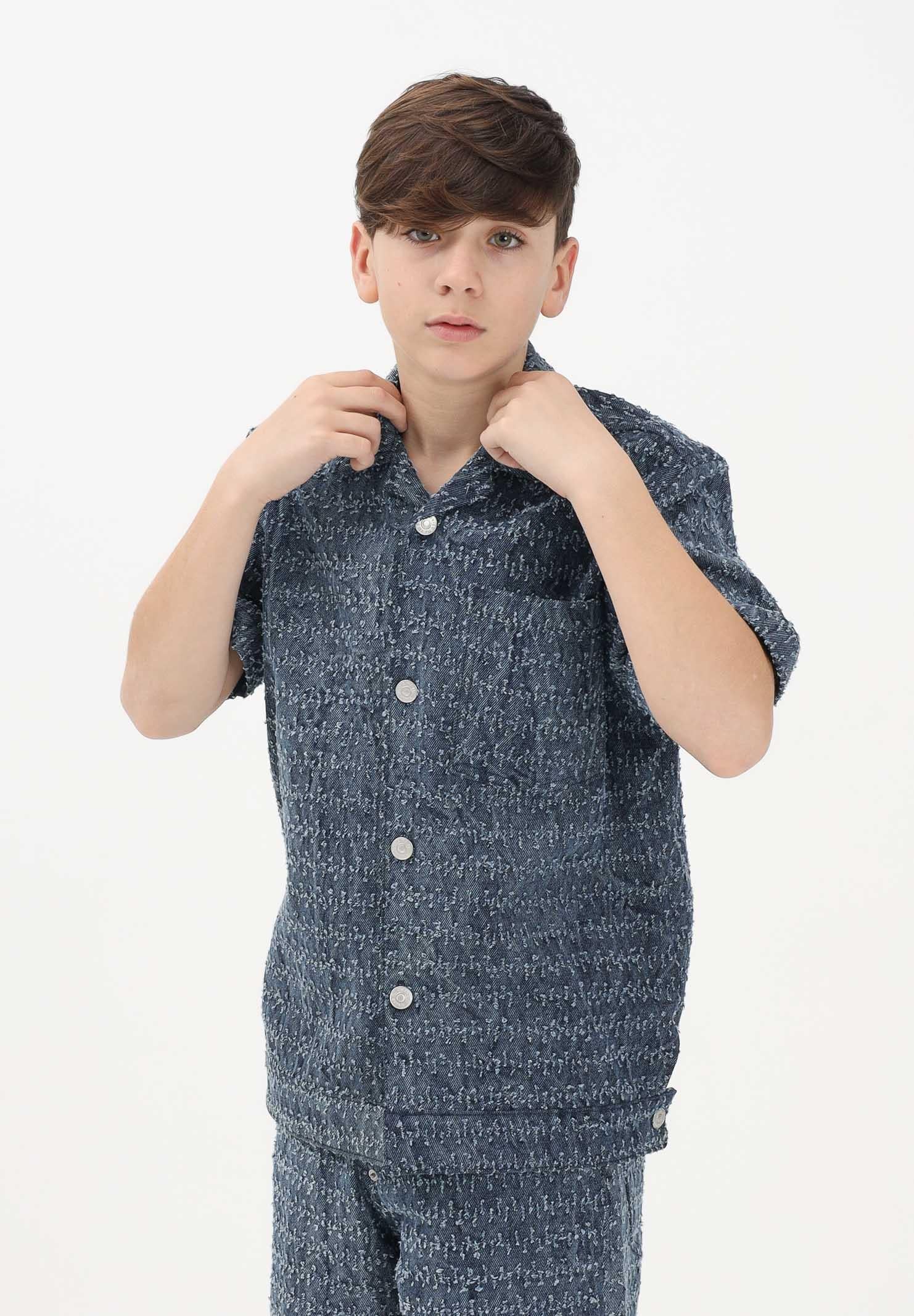 I'M BRIAN Camicia a manica corta in denim medio da bambino CA3649J 0028 I'M BRIAN 