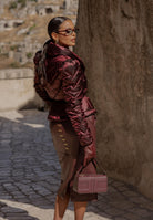 ELISABETTA FRANCHI Gonna midi bordeaux da donna con ganci gioiello GO14557E2 EA4 ELISABETTA FRANCHI 