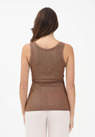 VICOLO Canotta bronzo da donna realizzata in un tessuto lavorato con filato lamé UF0055 BR VICOLO 