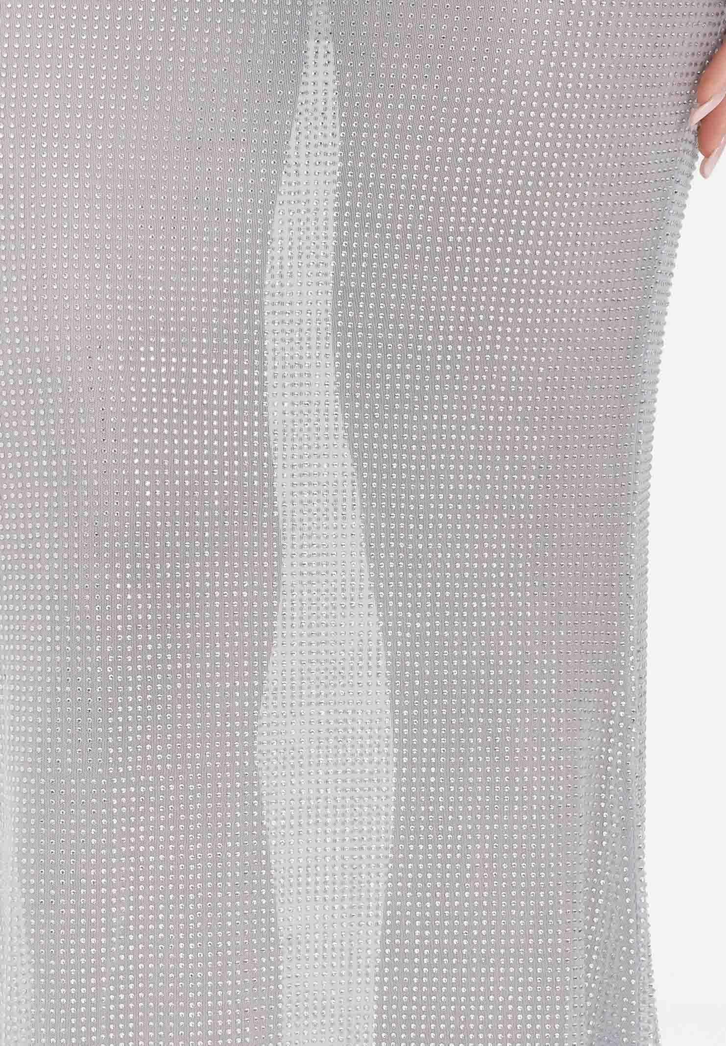 TWENTY FOURHAITCH Gonna lunga grigia da donna con micro strass A0089ARG62P AR TWENTY FOURHAITCH 
