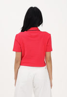 TOMMY JEANS Polo a manica corta rosso fragola da donna dal taglio cropped DW0DW21363 XK3 TOMMY JEANS 