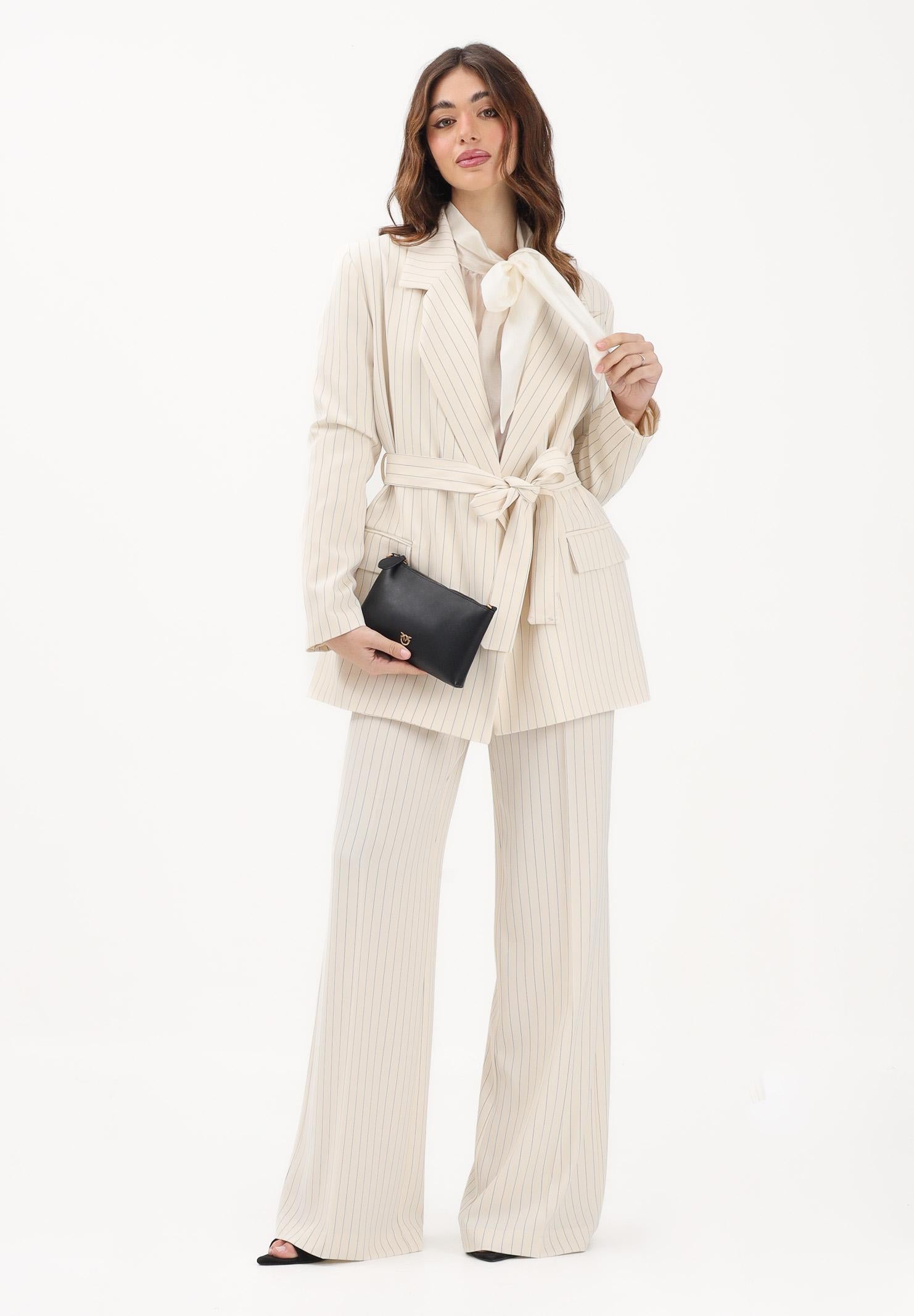 VICOLO Pantalone panna da donna con motivo gessato TAB0206 ABFBU VICOLO 