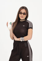 ADIDAS ORIGINALS Maglia a manica corta KNITTED CROCHET CALI marrone da donna KC6480 . ADIDAS ORIGINALS 