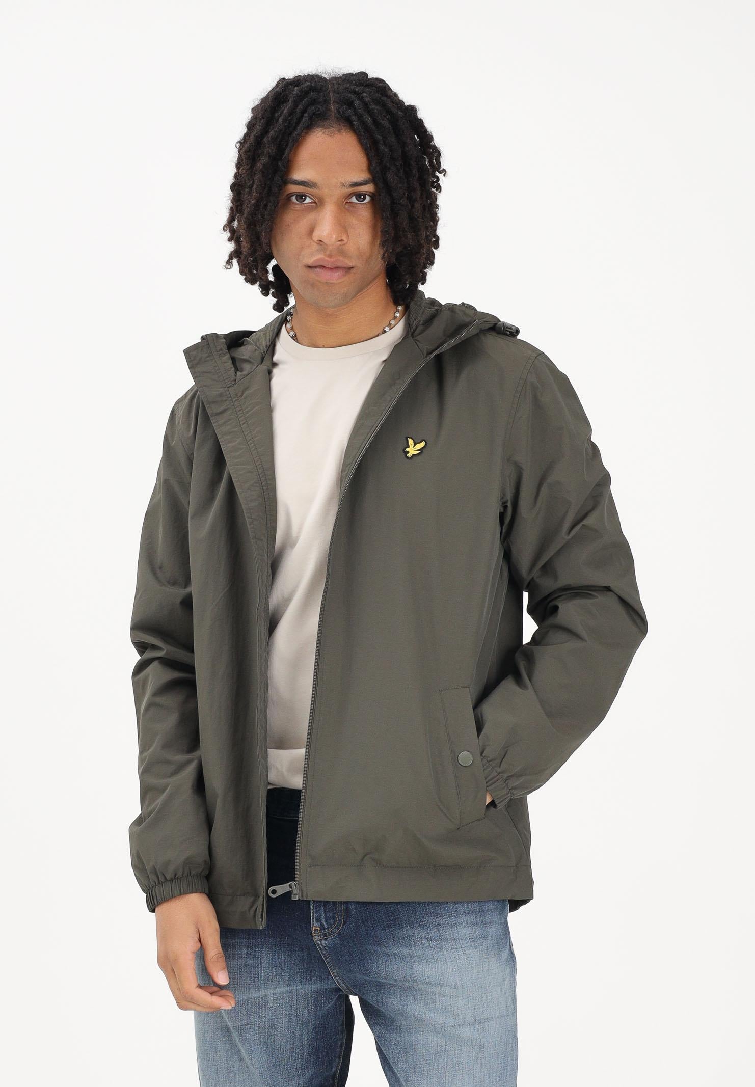 LYLE & SCOTT Giacca a vento verde oliva da uomo con patch logo golden eagle JK464V W485 LYLE & SCOTT 