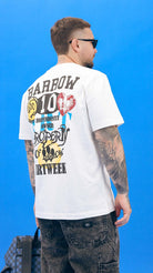 BARROW T-shirt a manica corta bianca per uomo e donna con maxi stampa S5BWUATH156 002 BARROW 