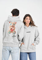 BARROW Felpa con cappuccio grigia per uomo e donna rifinita da stampa F5BWUAHS047 107 BARROW 
