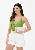 ELISABETTA FRANCHI Body verde da donna con spalline incrociate sul retro BO01461E2 EV3 ELISABETTA FRANCHI 