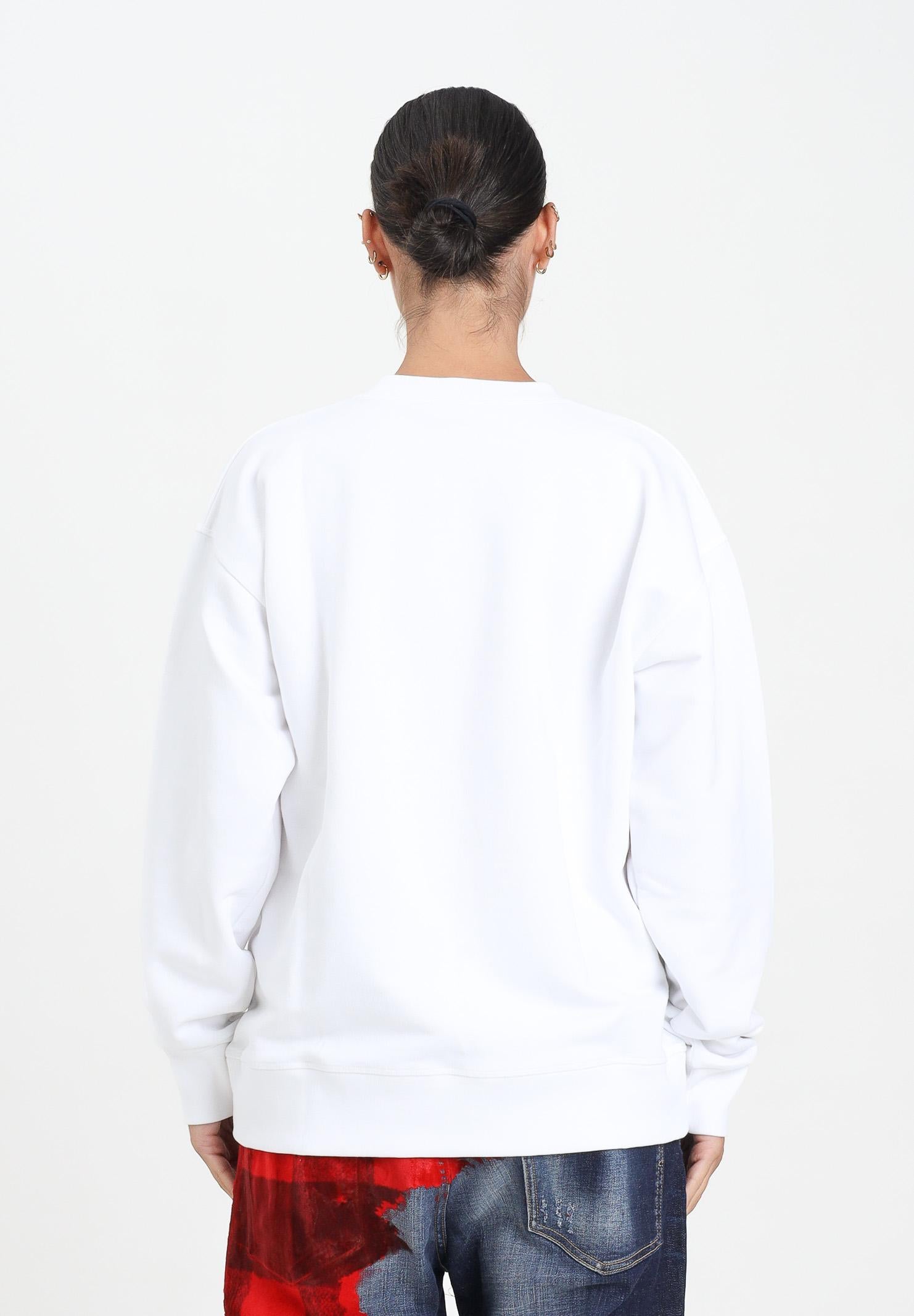 DSQUARED2 Felpa girocollo bianca per donna, ragazzi e bambini con logo DQ3005D00ZF DQ100 DSQUARED2 