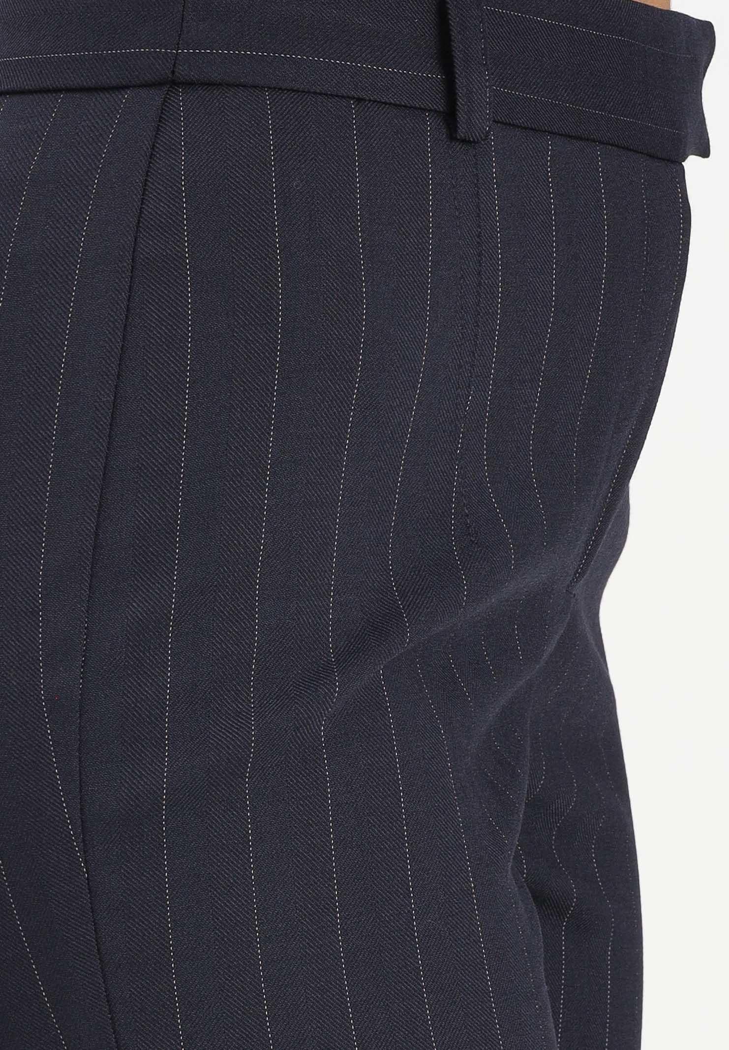 PINKO Pantalone cropped blu da donna con motivo gessato 105672A2QY EZ1 PINKO 