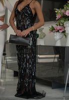 ELISABETTA FRANCHI Pochette nera da donna con stampa cocco BS52A56E2 110 ELISABETTA FRANCHI 