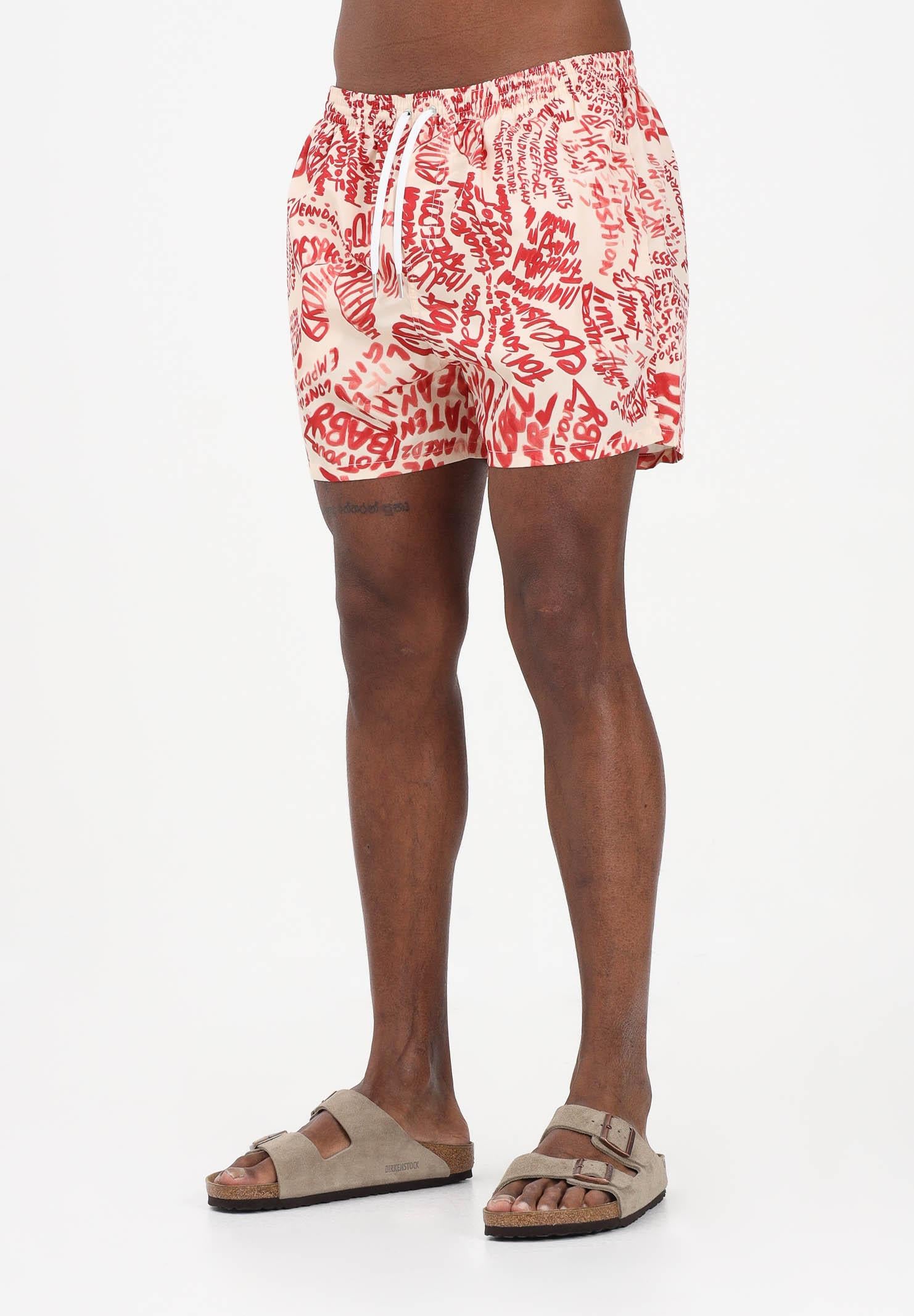 DSQUARED2 Shorts mare panna da uomo con stampa grafica all-over D7B626830 159 DSQUARED2 