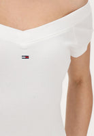 TOMMY JEANS T-shirt a manica corta bianca da donna con scollo a barca DW0DW22265 YBL TOMMY JEANS 