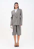 SIMONA CORSELLINI Bermuda grigio da donna con applicazioni metalliche A25CPPA01702-C00236 V0000 SIMONA CORSELLINI 