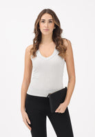 VICOLO Canotta argento da donna realizzata in un tessuto lavorato con filato lamé UF0060 AR VICOLO 