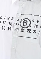 MAISON MARGIELA Camicia a manica lunga bianca e grigia per donna, ragazzi e bambini con stampa logo M60860MM014 M6C36 MAISON MARGIELA 