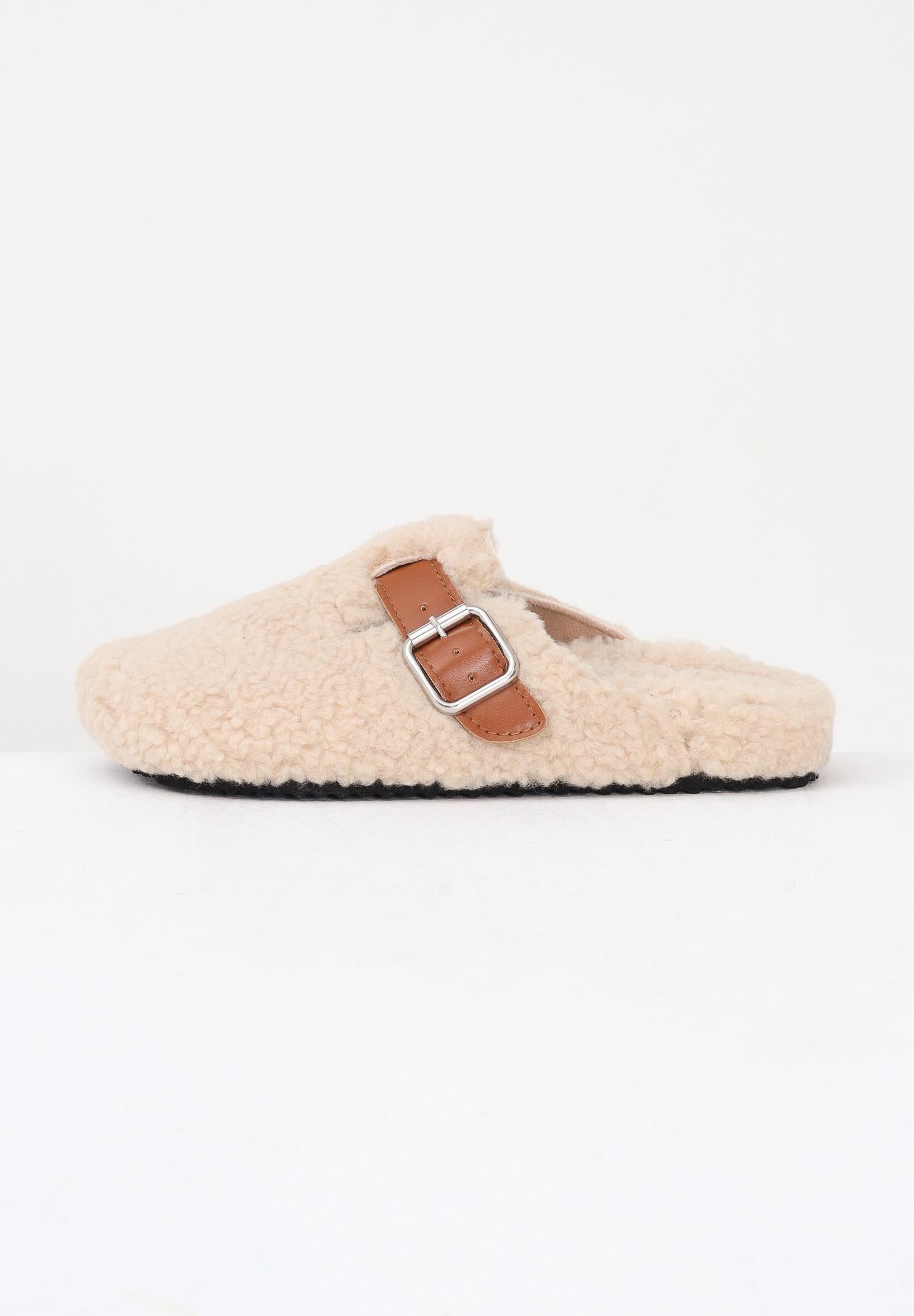 ONLY Ciabatte beige da donna in shearling sintetico 15356312 Sand ONLY 