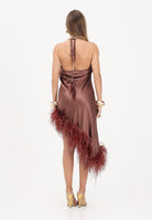 NOELL MAGGINI Abito corto marrone da donna con piume 0126147 C304 NOELL MAGGINI 