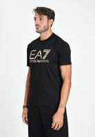 EA7 T-shirt a manica corta nera da uomo con stampa logo 7M001189AF17789 UC001 EA7 