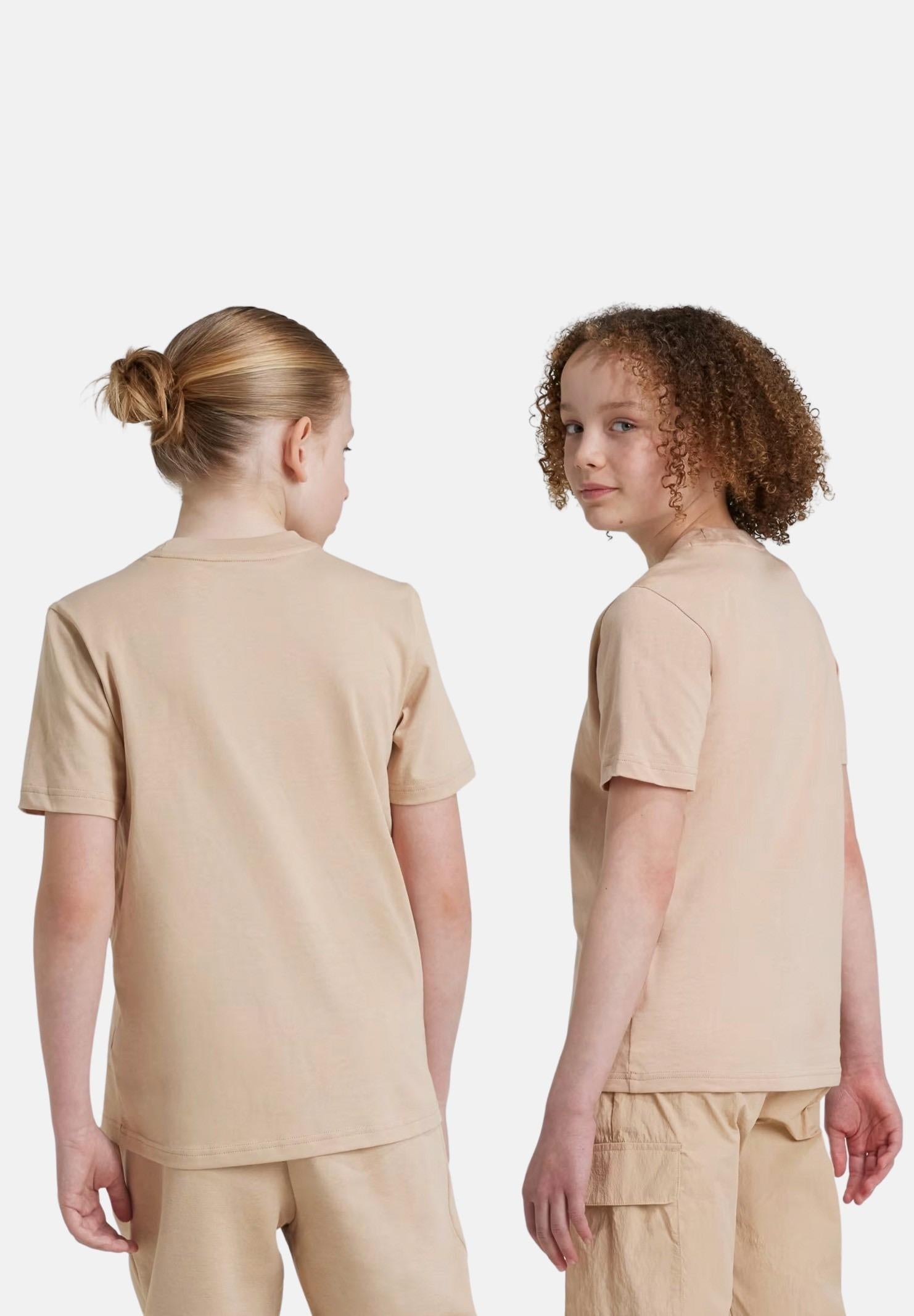 T-shirt a manica corta beige per bambino e bambina con ricamo Trefoil IX5263  ADIDAS ORIGINALS 