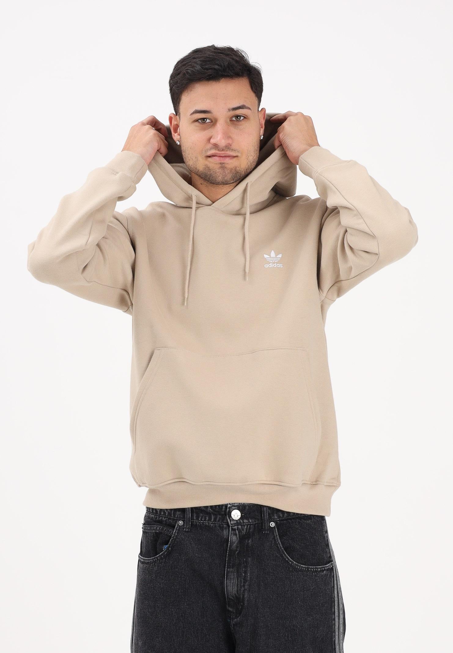 ADIDAS ORIGINALS Felpa con cappuccio TREFOIL ESSENTIALS beige da uomo KE1187 . ADIDAS ORIGINALS 