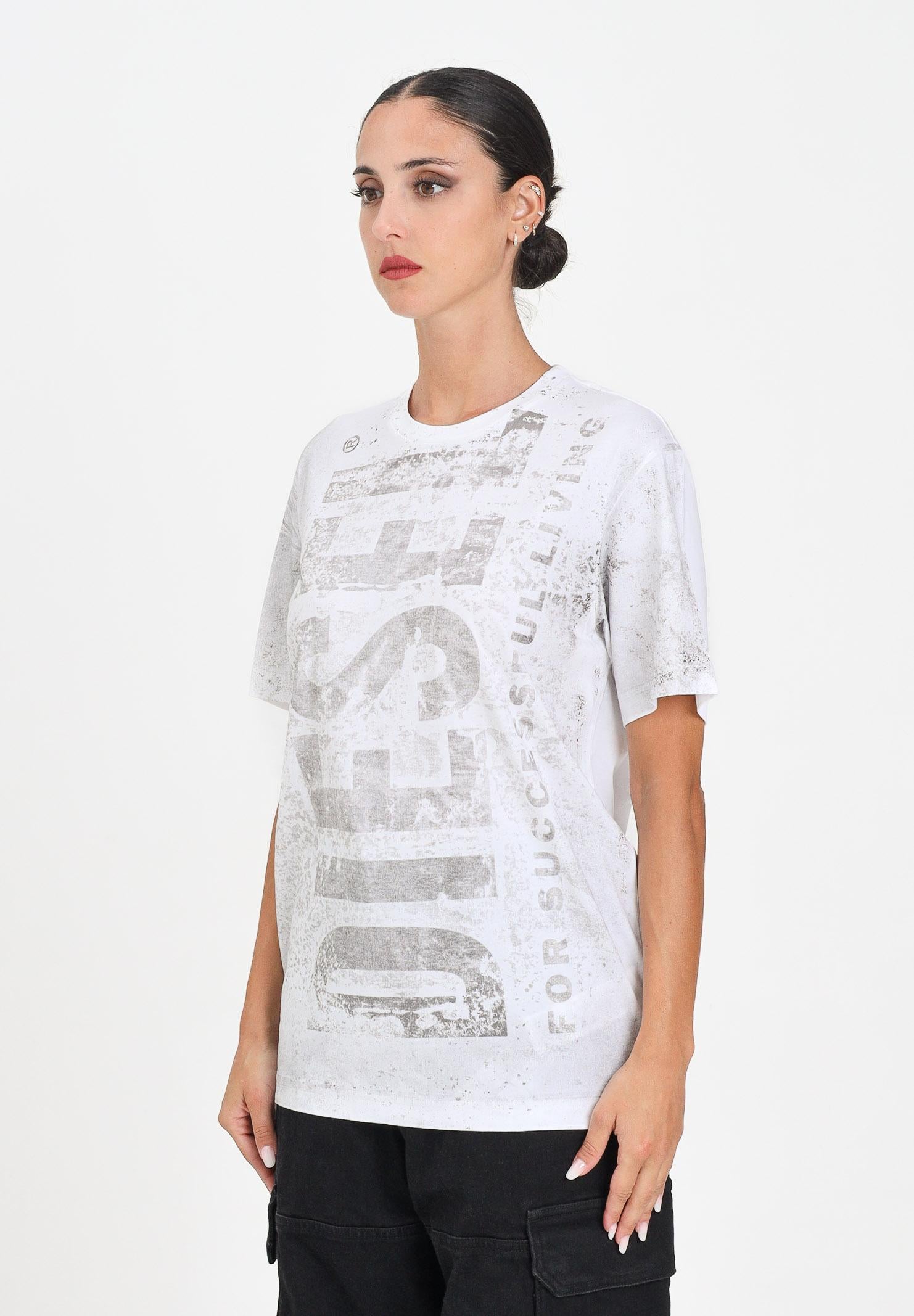 DIESEL T-shirt a manica corta bianca per donna, ragazzi e bambini con logo J02479KYAZW K100 DIESEL 