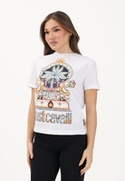 JUST CAVALLI T-shirt a manica corta bianca da donna con stampa 80PAHT24CJ500 003 JUST CAVALLI 