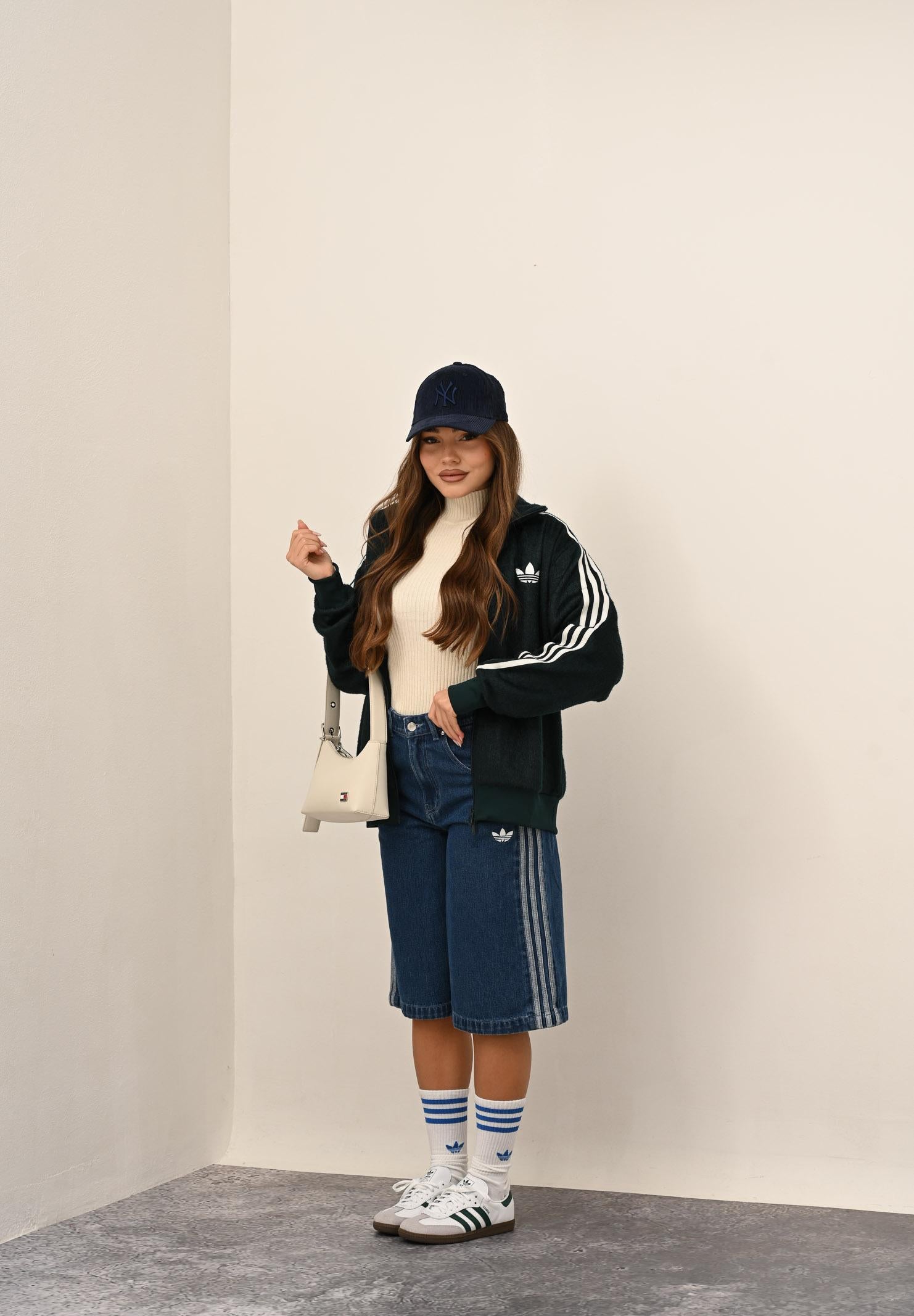 ADIDAS ORIGINALS Felpa con zip MOHAIR FIREBIRD LOOSE verde da donna KS7777 . ADIDAS ORIGINALS 