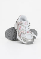 NEW BALANCE Sneakers 530 Bungee bianche, argento e rosa da neonato IZ530EC  NEW BALANCE 