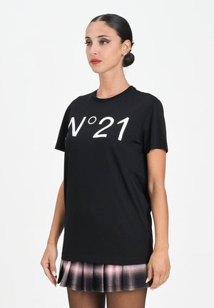 N21 T-shirt a manica corta nera per donna, ragazzi e bambini con stampa logo N21173N0153 0N900 N21 
