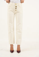 VICOLO Jeans Zoe in denim bianco da donna con bottoni gioiello DF5056 FU031 VICOLO 