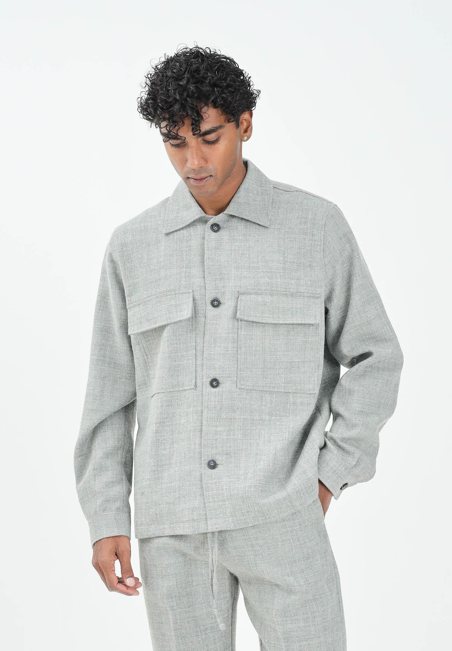 I'M BRIAN Camicia a manica lunga grigia da uomo CA3423 GRIG I'M BRIAN 