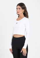 ADIDAS ORIGINALS T-shirt a manica lunga Essentials Ribbed Crop bianca da donna JC9011  ADIDAS ORIGINALS 
