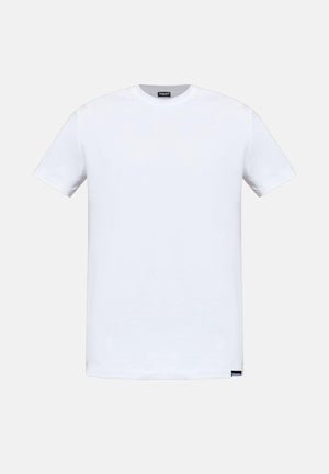 DSQUARED2 T-shirt a manica corta bianca da uomo con ricamo logo sul retro D9M206250 100 DSQUARED2 