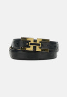 ELISABETTA FRANCHI Cintura nera da donna con fibbia doppia c CT25S62E2 110 ELISABETTA FRANCHI 