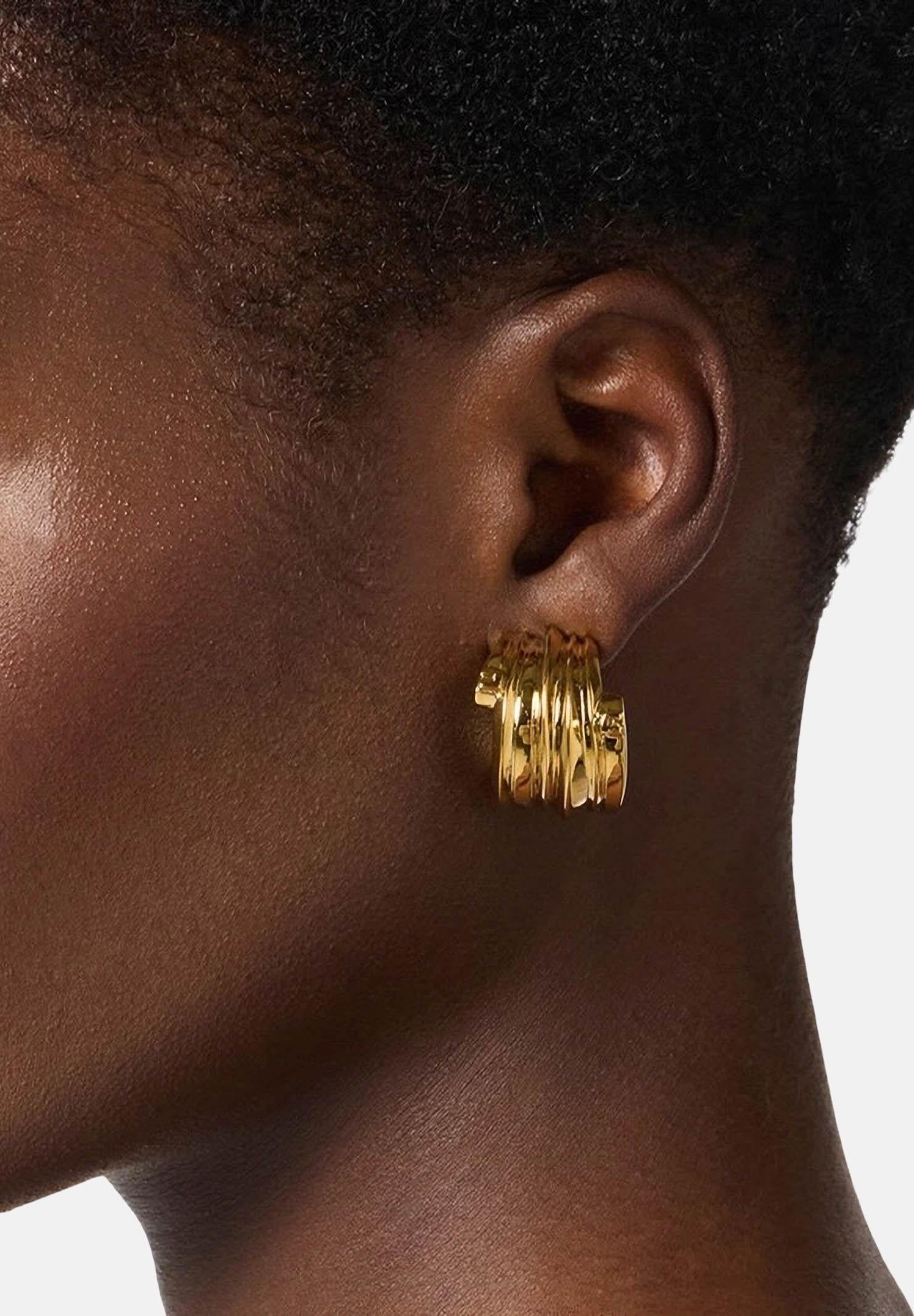 ELISABETTA FRANCHI Orecchini oro da donna con micro-dettagli logo OR02A61E2 U95 ELISABETTA FRANCHI 