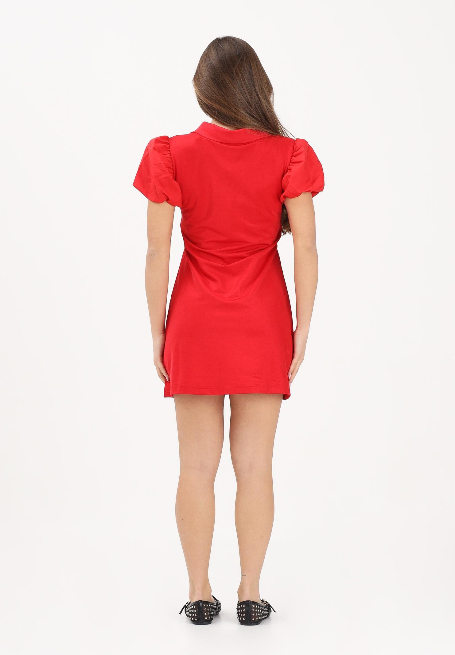 ADIDAS ORIGINALS Women's Red Mini Dress with Balloon Sleeves