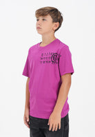MAISON MARGIELA T-shirt a manica corta color prugna per donna, ragazzi e bambini arricchita da un logo Hand Written M60897MM02Y M6602 MAISON MARGIELA 