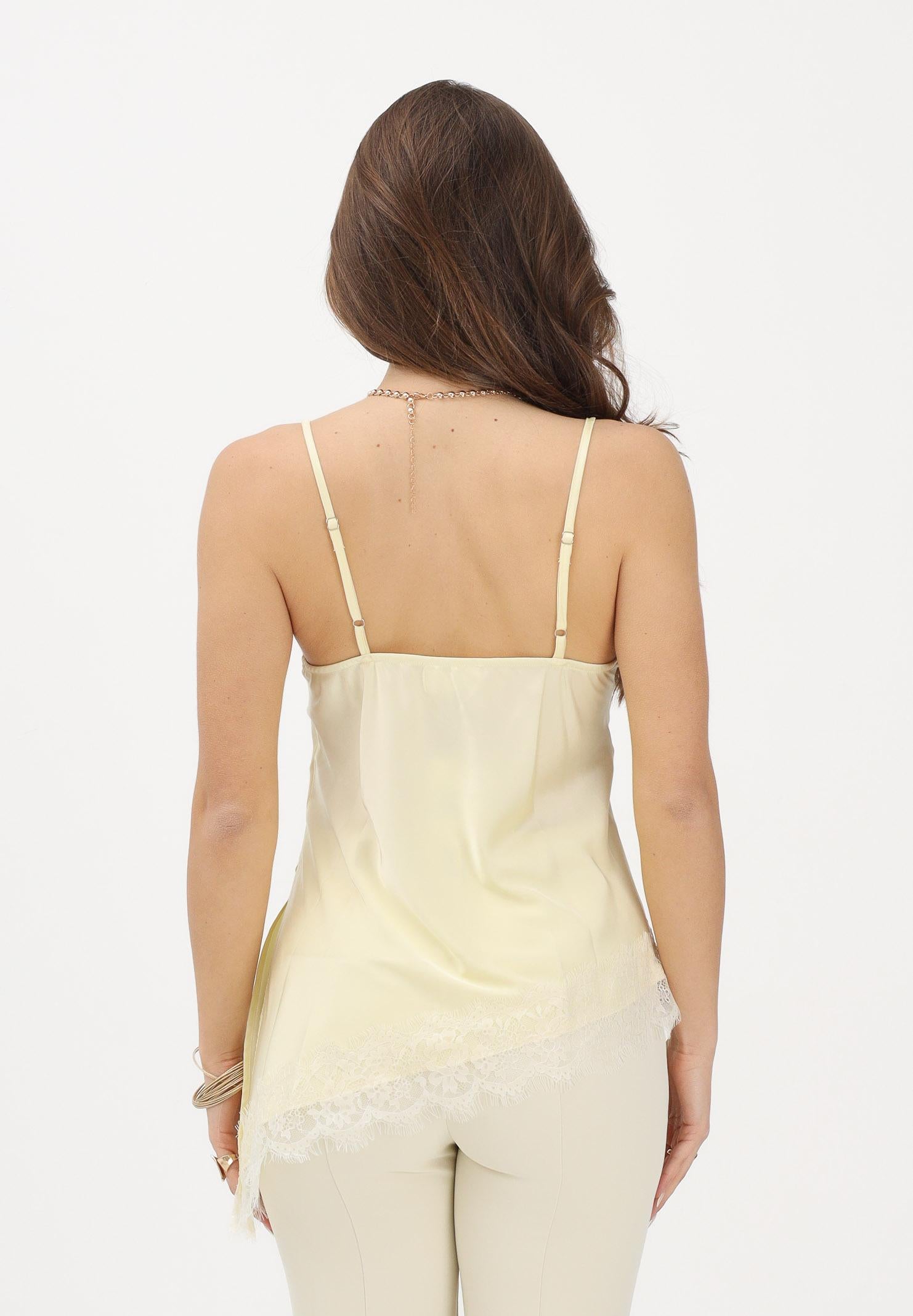 VICOLO Sottogiacca giallo da donna con pizzo e spacco TAB1703 GI VICOLO 