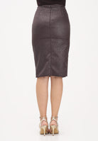 ELISABETTA FRANCHI Gonna midi marrone da donna con stampa struzzo GO14062E2 EV9 ELISABETTA FRANCHI 