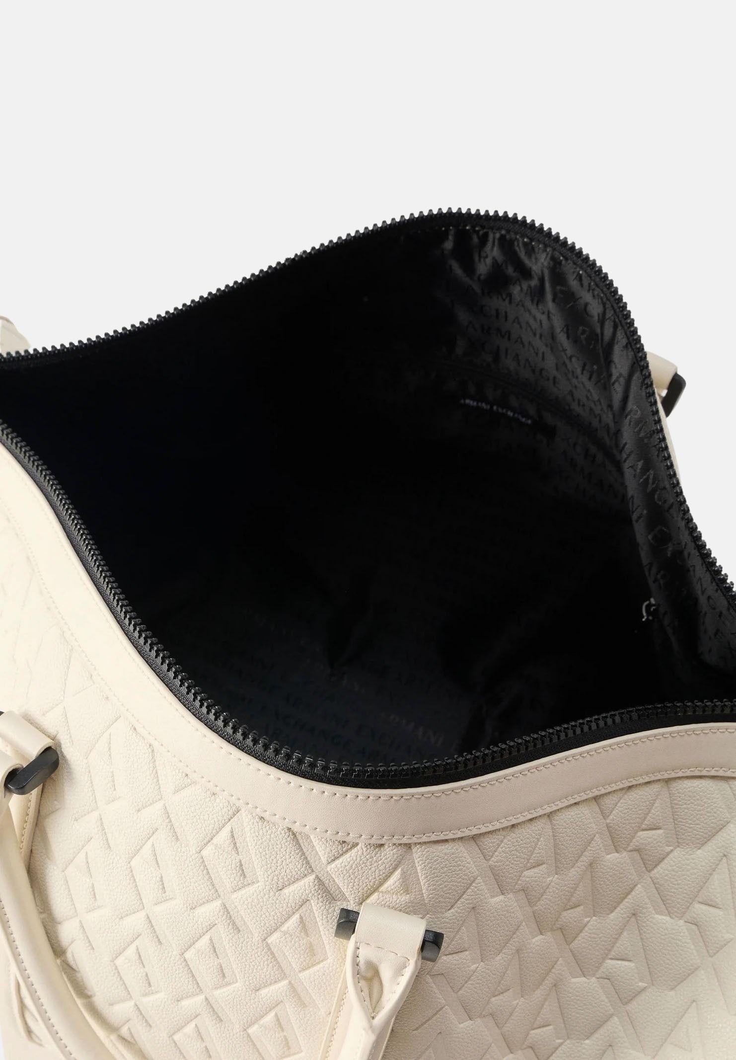 ARMANI EXCHANGE Borsone crema da uomo con logo all-over XM000845AF12133 U1074 ARMANI EXCHANGE 