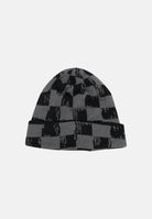 SPRAYGROUND Berretto di lana grigio e nero per uomo e donna con motivo a scacchi SP15010GREY . SPRAYGROUND 