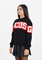 GCDS Maglioncino girocollo nero per donna, ragazzi e bambini con logo B2JU1526BA7 99 GCDS 