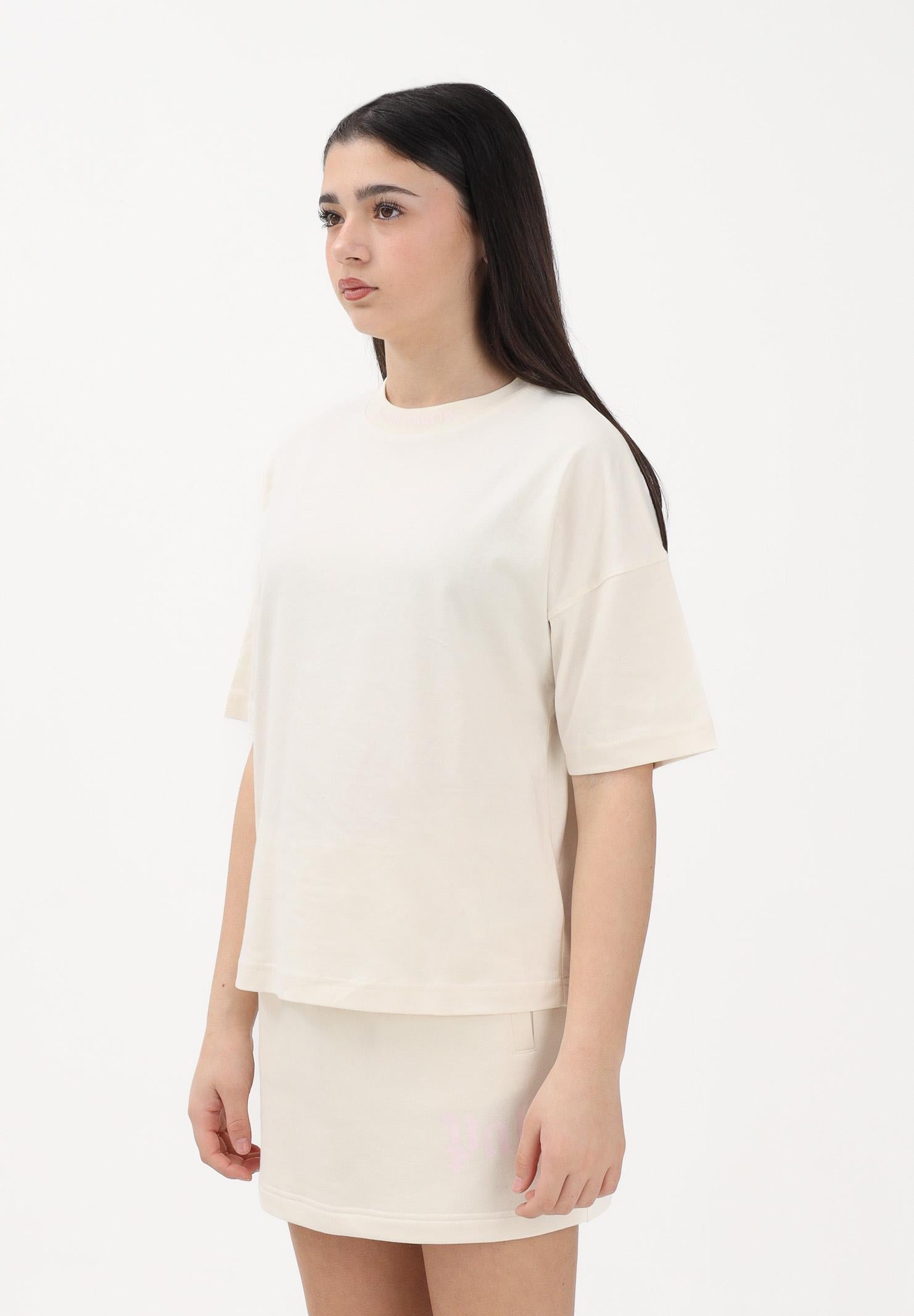 PALM ANGELS T-shirt a manica corta panna per donna, ragazzi e bambini con logo PGAA001S26JER001 002 PALM ANGELS 