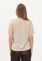 ADIDAS ORIGINALS T-shirt a manica corta beige da donna con logo KD1348 . ADIDAS ORIGINALS 