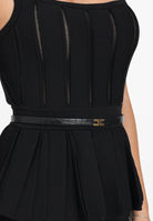 ELISABETTA FRANCHI Abito lungo nero da donna in maglia con baschina AM69S56E2 110 ELISABETTA FRANCHI 