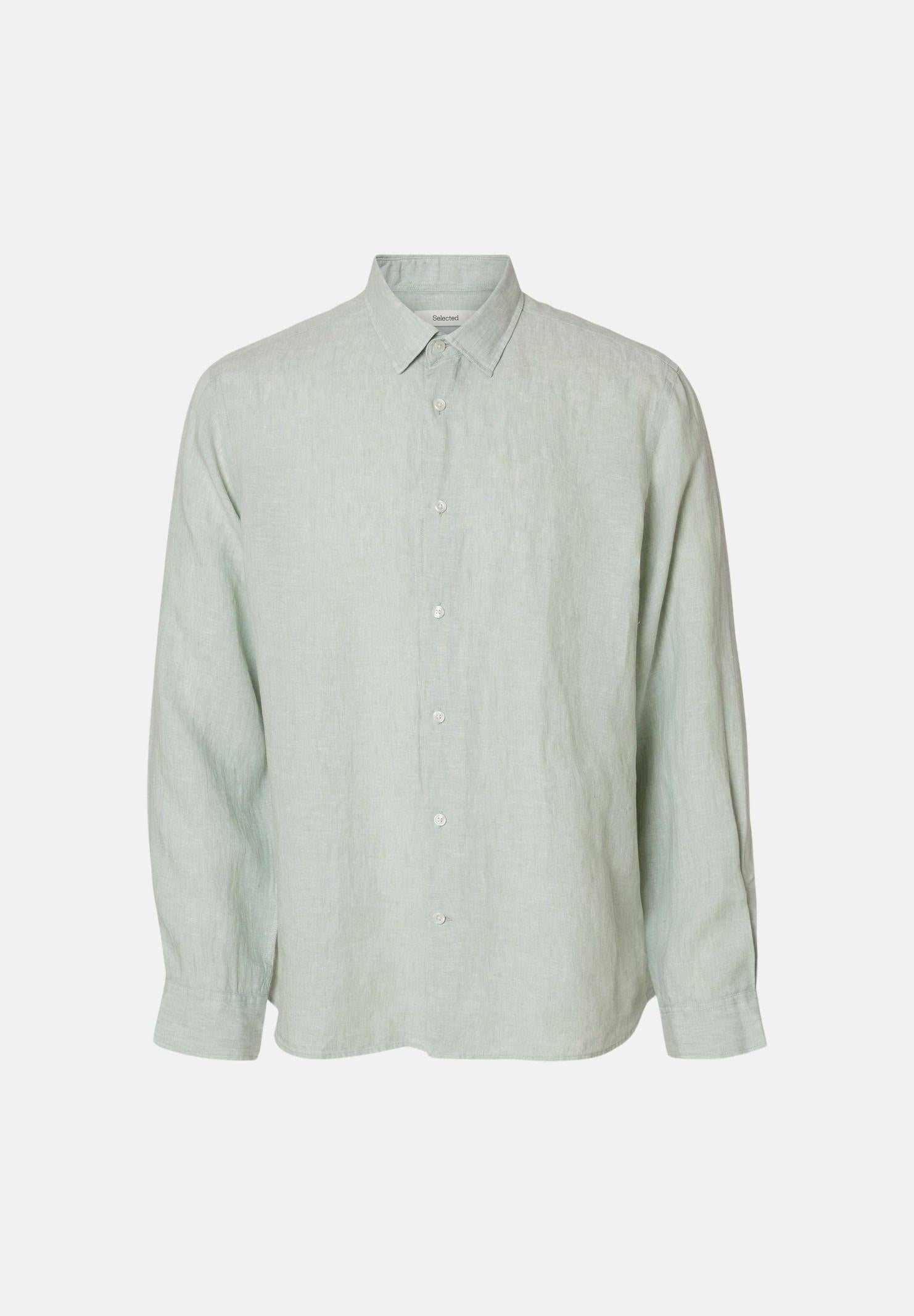 SELECTED HOMME Camicia Kylian 100% lino Aqua Gray da uomo. 16092471 ACGR SELECTED HOMME 
