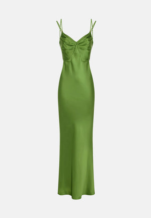 ELISABETTA FRANCHI Abito lungo Red Carpet in raso verde donna ABR3362E2 EV3 ELISABETTA FRANCHI 