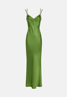 ELISABETTA FRANCHI Abito lungo Red Carpet in raso verde donna ABR3362E2 EV3 ELISABETTA FRANCHI 